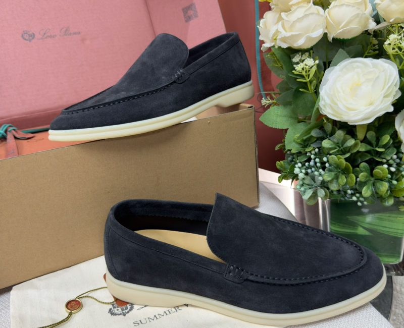 Giày Loro Piana Summer Walk Loafer Suede Classic Blue Best Quality