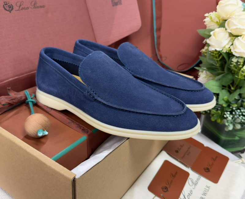 Giày Loro Piana Summer Walk Loafer Suede Classic Cobalt Ink Best Quality