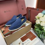 Giày Loro Piana Summer Walk Loafer Suede Classic Cobalt Ink Best Quality