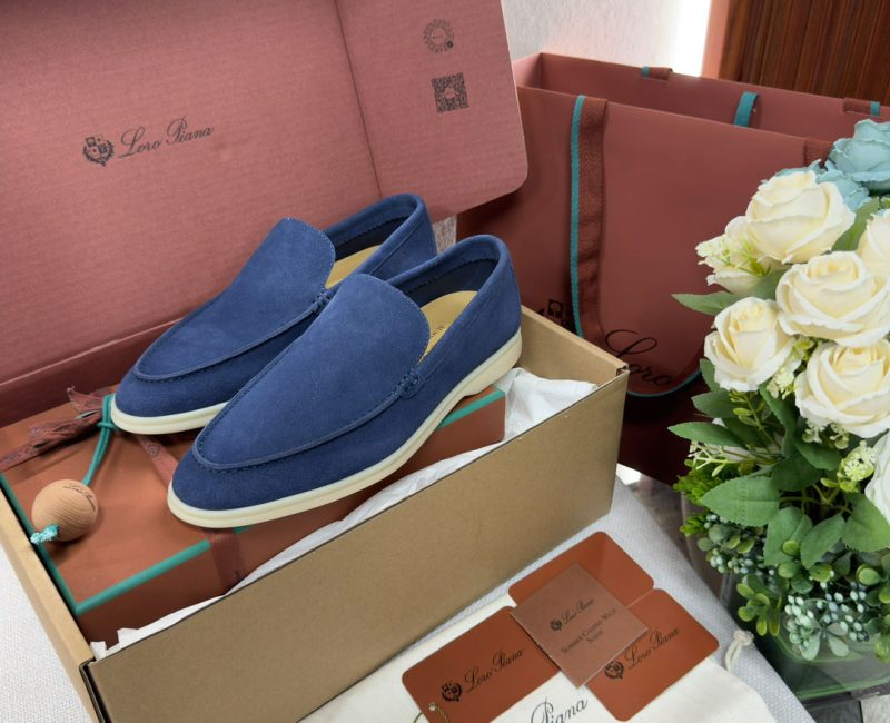 Giày Loro Piana Summer Walk Loafer Suede Classic Cobalt Ink Best Quality