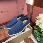 Giày Loro Piana Summer Walk Loafer Suede Classic Cobalt Ink Best Quality