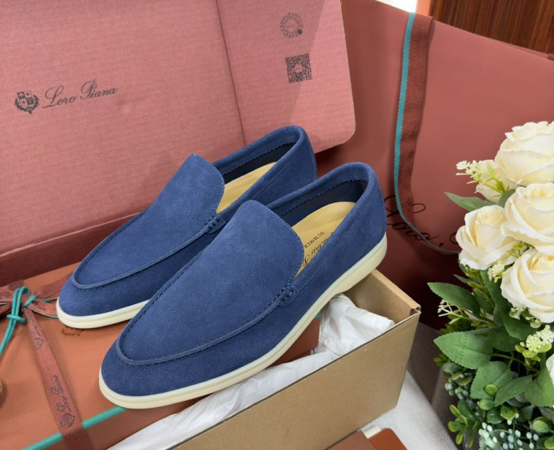 Giày Loro Piana Summer Walk Loafer Suede Classic Cobalt Ink Best Quality