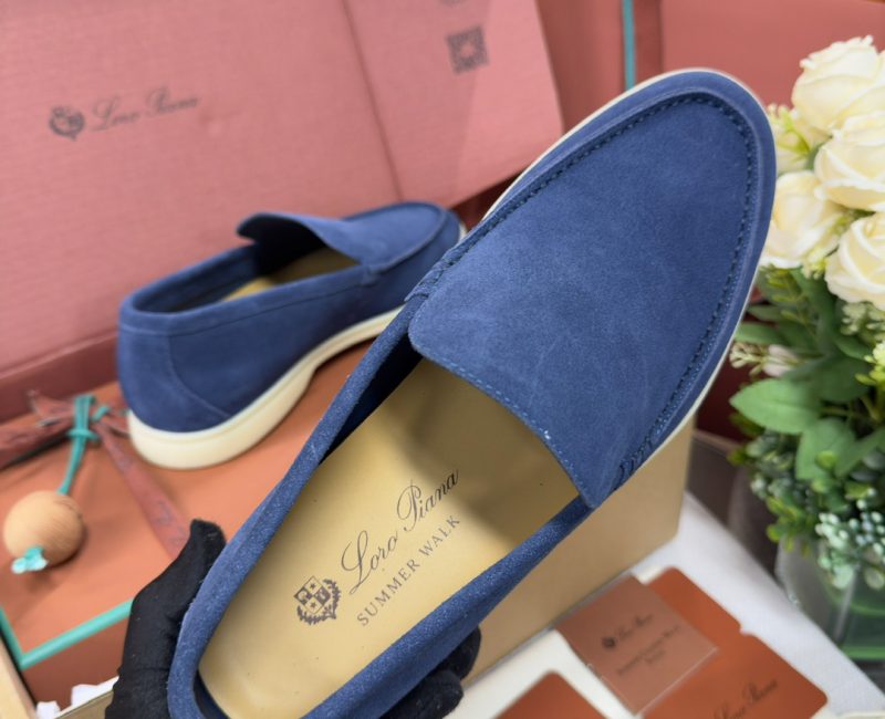 Giày Loro Piana Summer Walk Loafer Suede Classic Cobalt Ink Best Quality
