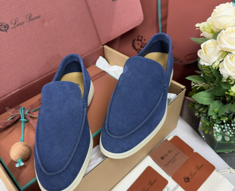 Giày Loro Piana Summer Walk Loafer Suede Classic Cobalt Ink Best Quality