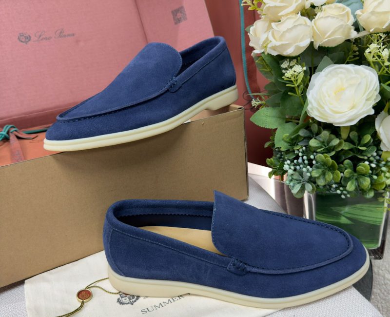 Giày Loro Piana Summer Walk Loafer Suede Classic Cobalt Ink Best Quality