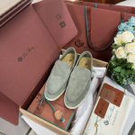 Giày Loro Piana Summer Walk Loafer Suede Gull Gray Best Quality