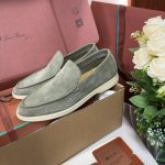 Giày Loro Piana Summer Walk Loafer Suede Gull Gray Best Quality
