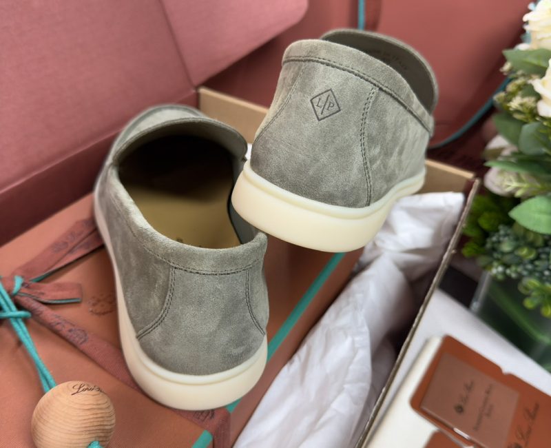 Giày Loro Piana Summer Walk Loafer Suede Gull Gray Best Quality