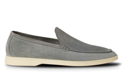 Giày Loro Piana Summer Walk Loafer Suede Gull Gray Best Quality