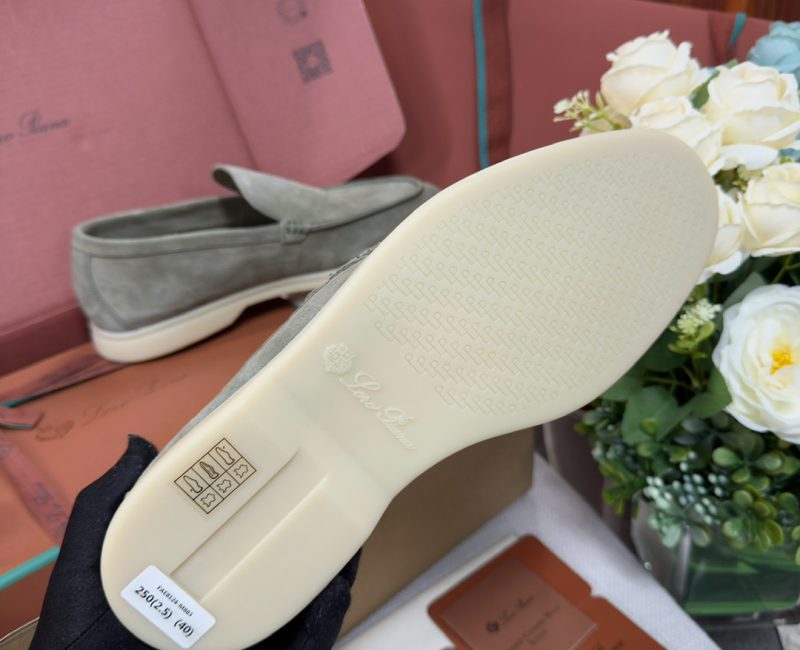 Giày Loro Piana Summer Walk Loafer Suede Gull Gray Best Quality