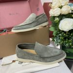 Giày Loro Piana Summer Walk Loafer Suede Gull Gray Best Quality