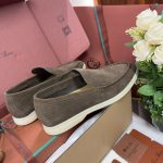 Giày Loro Piana Summer Walk Loafer Suede Warm Gray Best Quality