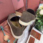 Giày Loro Piana Summer Walk Loafer Suede Warm Gray Best Quality