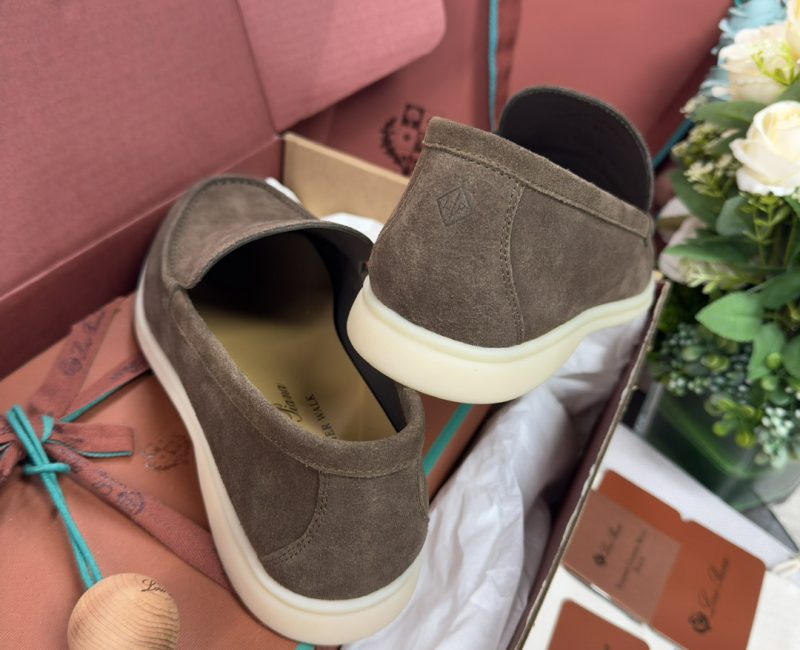 Giày Loro Piana Summer Walk Loafer Suede Warm Gray Best Quality