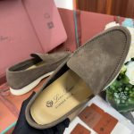 Giày Loro Piana Summer Walk Loafer Suede Warm Gray Best Quality