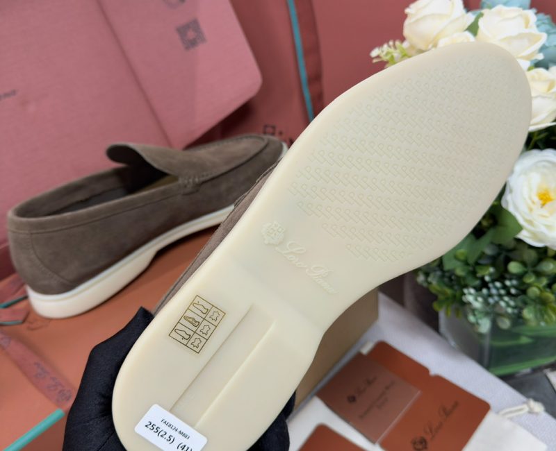 Giày Loro Piana Summer Walk Loafer Suede Warm Gray Best Quality