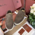 Giày Loro Piana Summer Walk Loafer Suede Warm Gray Best Quality