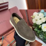 Giày Loro Piana Summer Walk Loafer Suede Warm Gray Best Quality