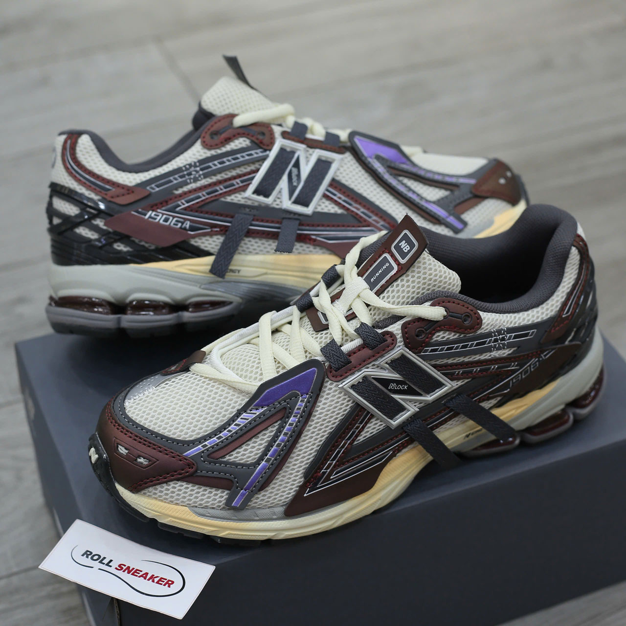 Giày New Balance 1906A 'Grey Burgundy White' Like Auth