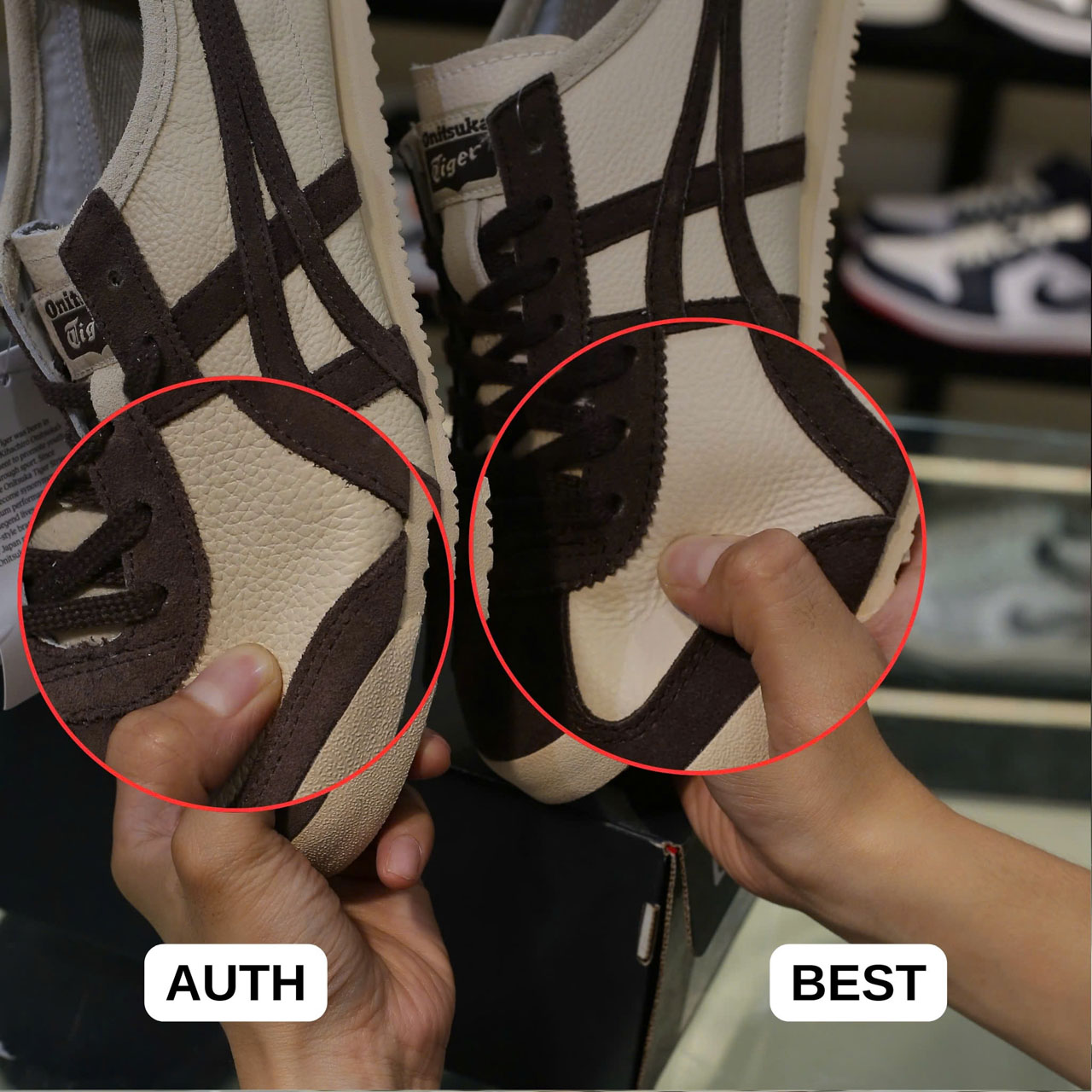 So sánh Giày Onitsuka Tiger Mexico 66 Beige Chocolate Brown