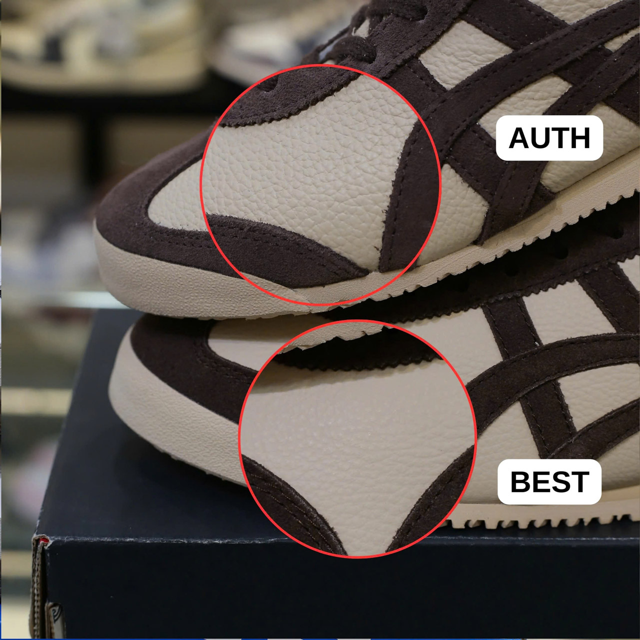 So sánh Giày Onitsuka Tiger Mexico 66 Beige Chocolate Brown