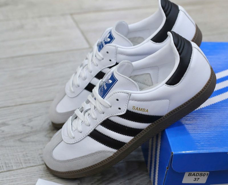 Giày Adidas Samba OG Cloud White Core Black Real