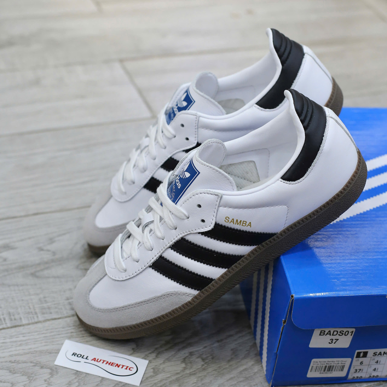 Giày Adidas Samba OG Cloud White Core Black Real