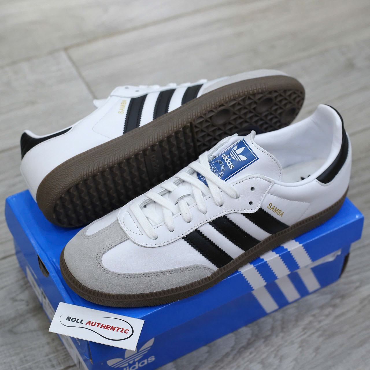 Giày Adidas Samba OG Cloud White Core Black Real