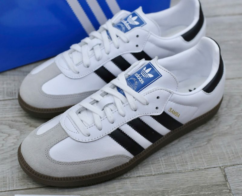 Giày Adidas Samba OG Cloud White Core Black Real