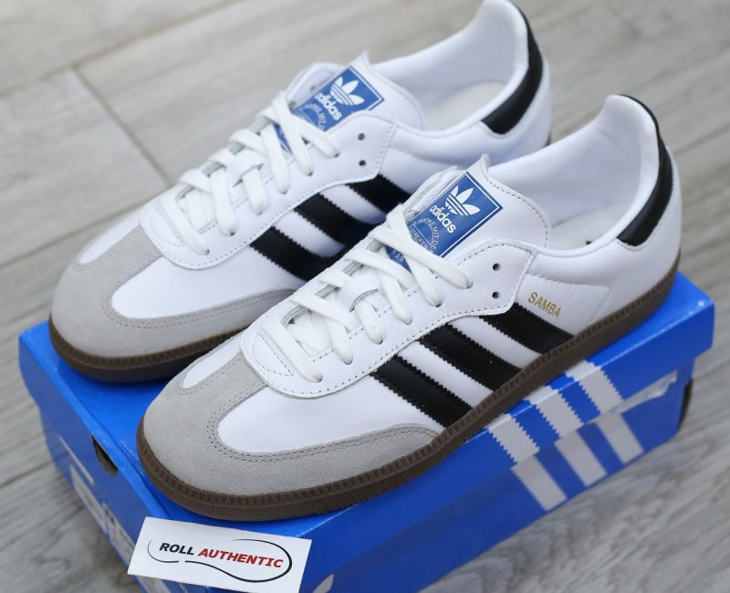 Giày Adidas Samba OG Cloud White Core Black Real