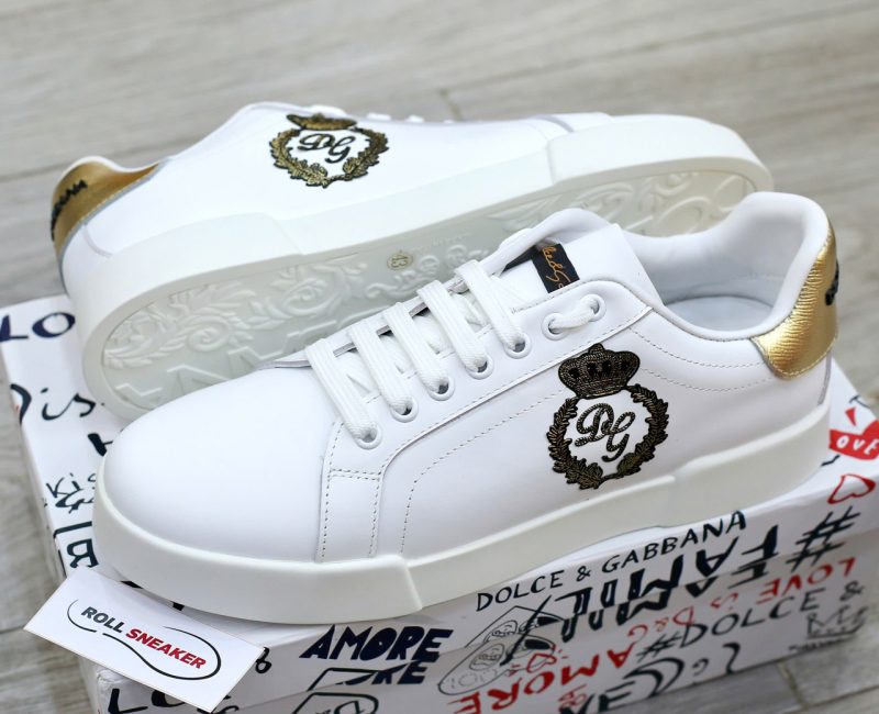 Giày Dolce & Gabbana Calfskin Nappa Portofino With Crown Patch 'White' Best Quality