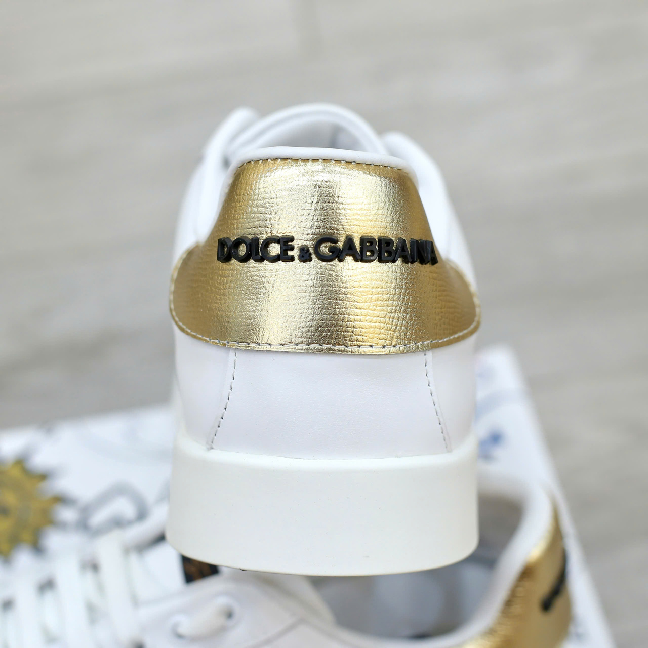 Giày Dolce & Gabbana Calfskin Nappa Portofino With Crown Patch 'White' Best Quality