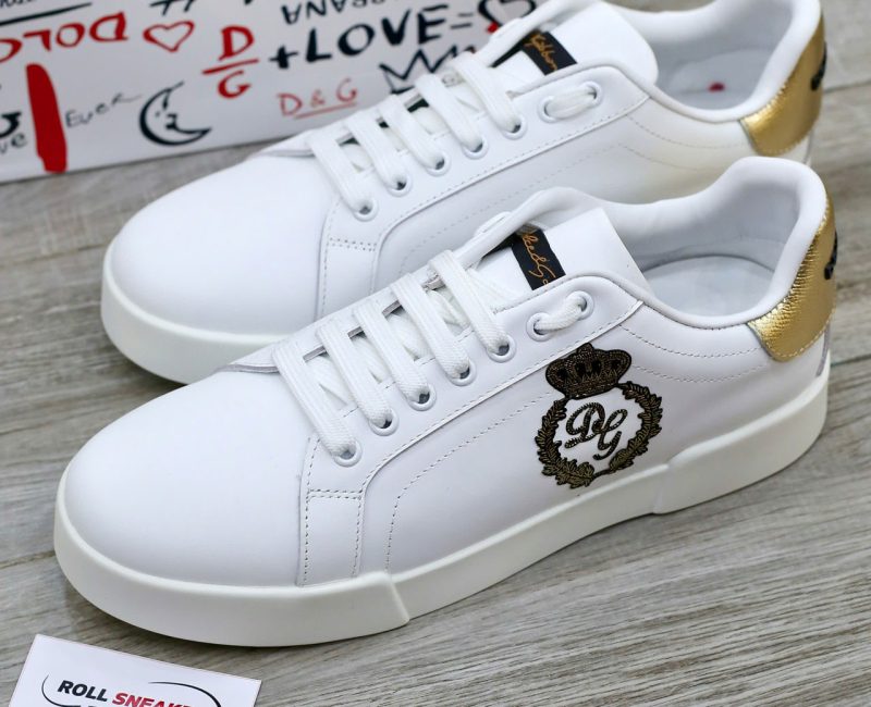 Giày Dolce & Gabbana Calfskin Nappa Portofino With Crown Patch 'White' Best Quality
