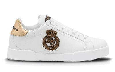Giày Dolce & Gabbana Calfskin Nappa Portofino With Crown Patch 'White' Best Quality
