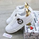 Giày Dolce & Gabbana Calfskin Nappa Portofino With Crown Patch 'White' Best Quality