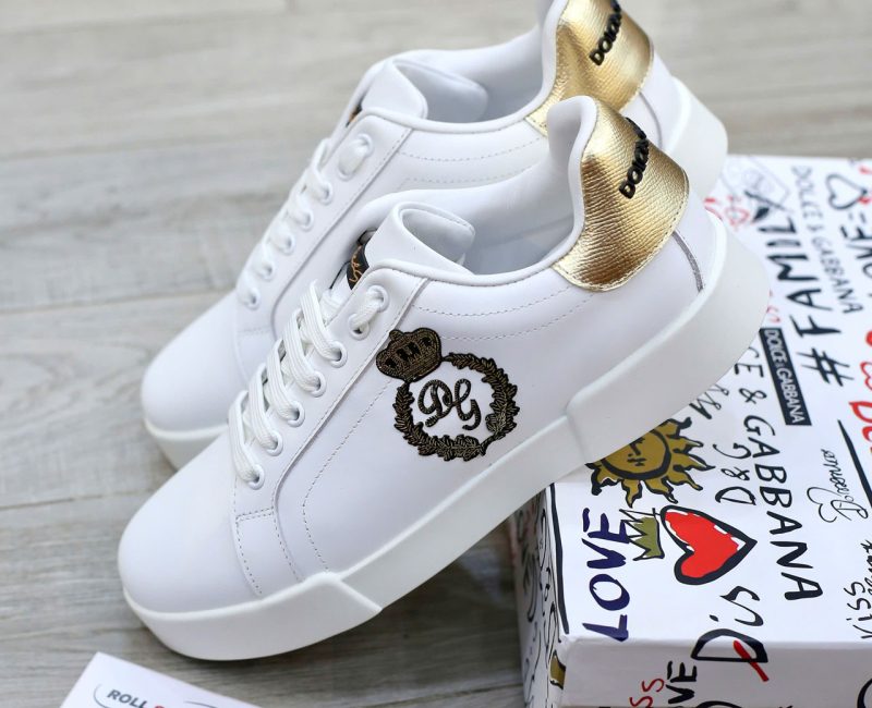 Giày Dolce & Gabbana Calfskin Nappa Portofino With Crown Patch 'White' Best Quality