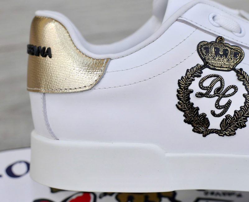 Giày Dolce & Gabbana Calfskin Nappa Portofino With Crown Patch 'White' Best Quality