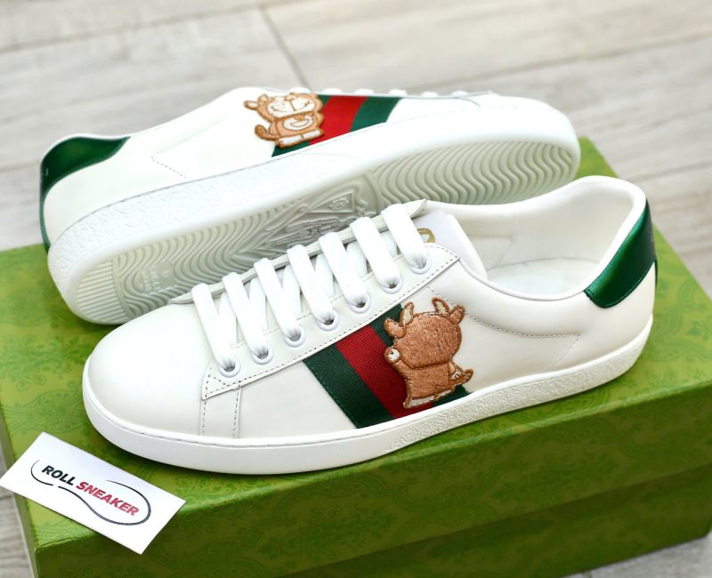 Giày Doraemon x Gucci Wmns Ace ‘Ivory Devil Patch’ Best Quality