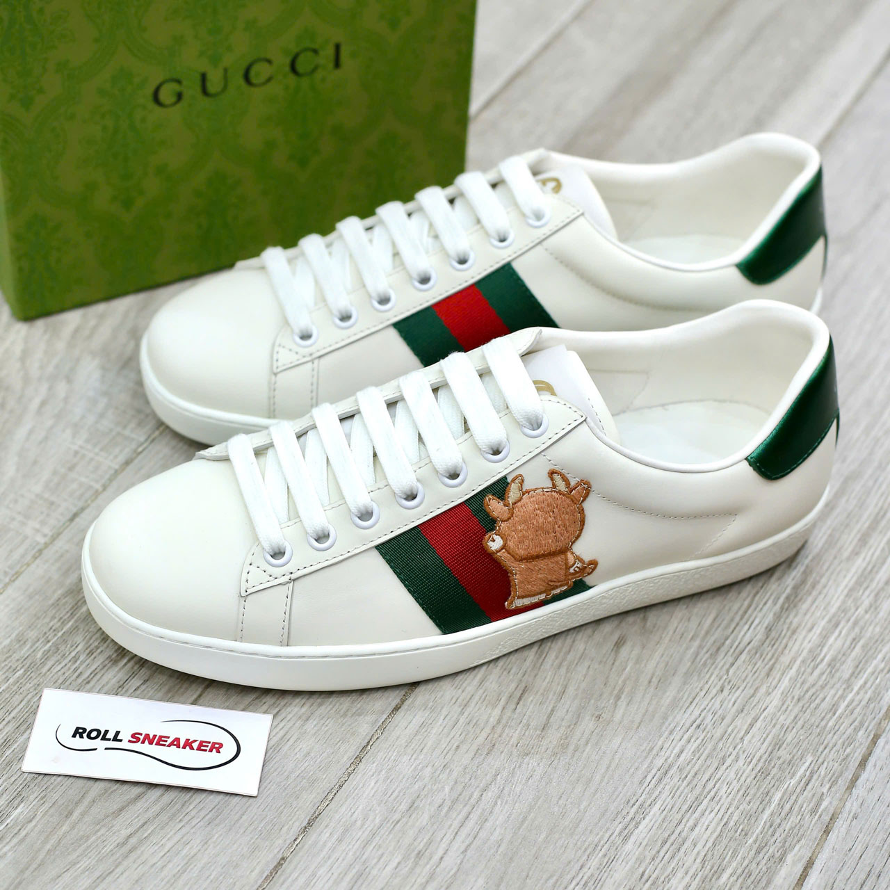 Giày Doraemon x Gucci Wmns Ace ‘Ivory Devil Patch’ Best Quality