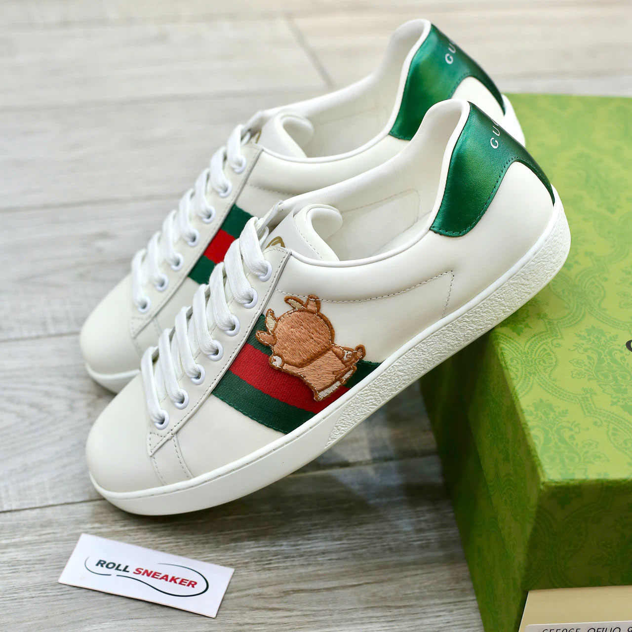 Giày Doraemon x Gucci Wmns Ace ‘Ivory Devil Patch’ Best Quality