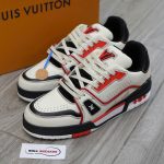 Giày LV Trainer Signature White Black Red Calfskin Best Quality