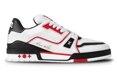 Giày LV Trainer Signature White Black Red Calfskin Best Quality
