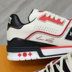 Giày LV Trainer Signature White Black Red Calfskin Best Quality