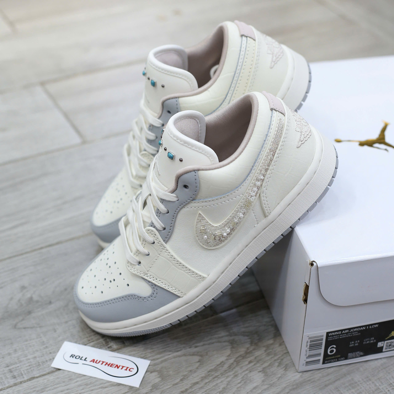 Giày Nike Air Jordan 1 Low Sail Soft Pearl Real