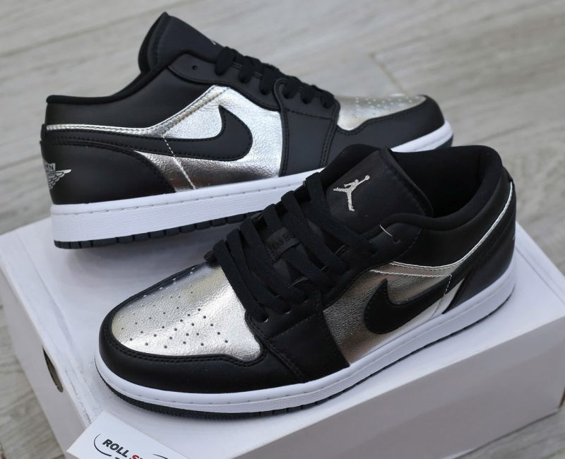 Giày Nike Air Jordan 1 Low SE Black Metallic Silver Best Quality