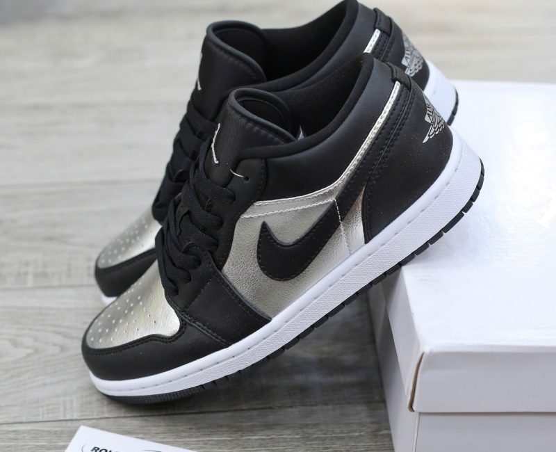 Giày Nike Air Jordan 1 Low SE Black Metallic Silver Best Quality