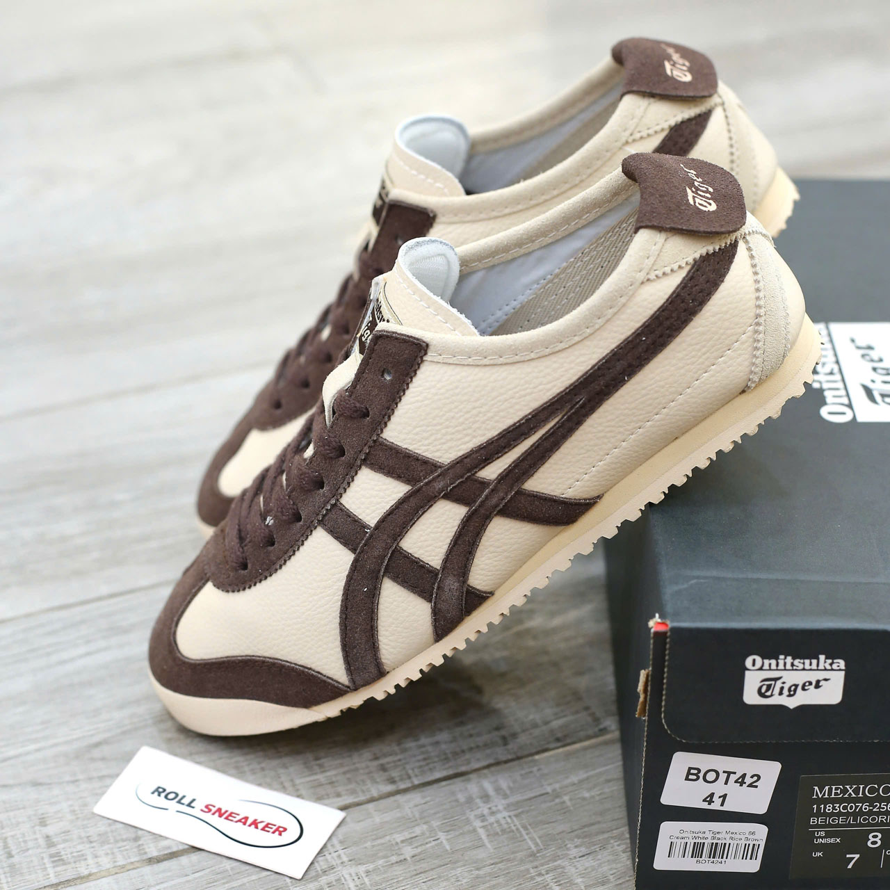 Giày Onitsuka Tiger Mexico 66 Beige Chocolate Brown