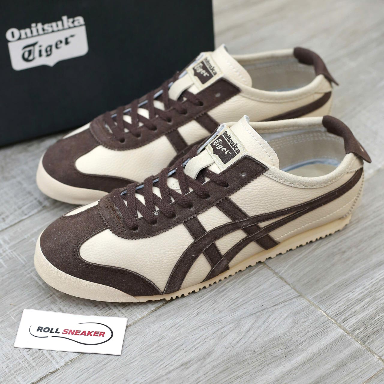 Giày Onitsuka Tiger Mexico 66 Beige Chocolate Brown