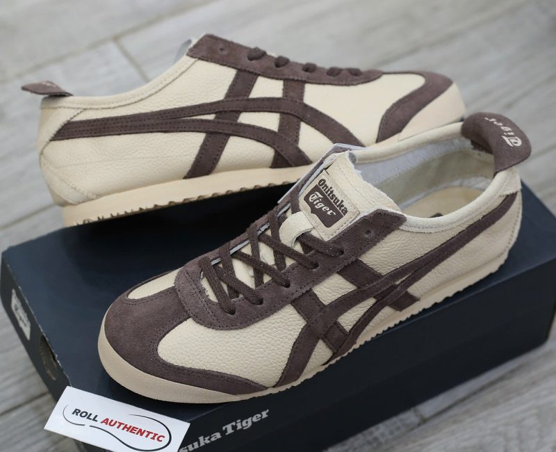 Giày Onitsuka Tiger Mexico 66 Beige Chocolate Brown Real