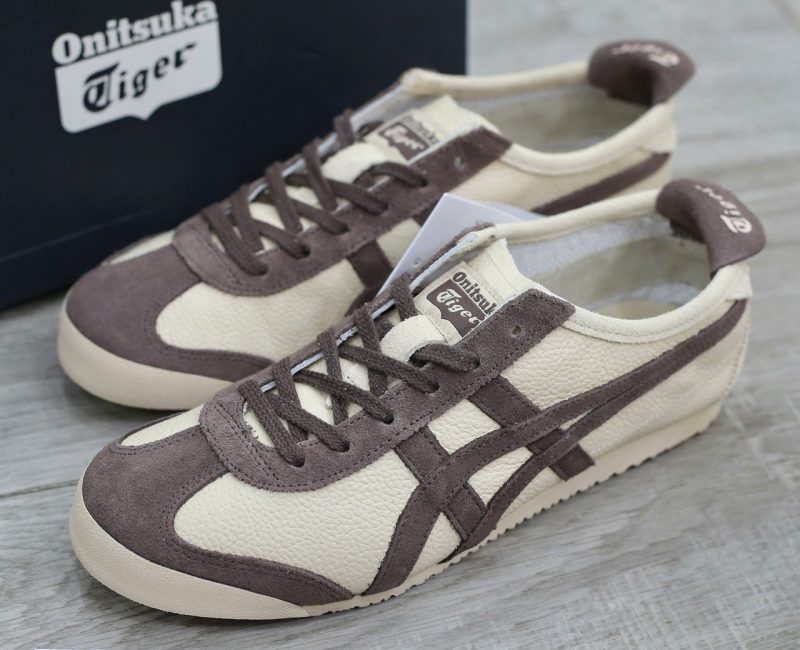 Giày Onitsuka Tiger Mexico 66 Beige Chocolate Brown Real
